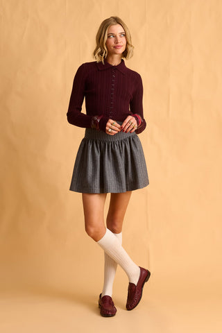 karavan clothing fashion fall winter 25 homecoming krvn collection yuna mini skirt grey