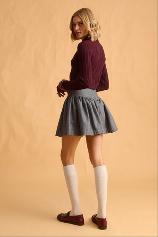 karavan clothing fashion fall winter 25 homecoming krvn collection yuna mini skirt grey