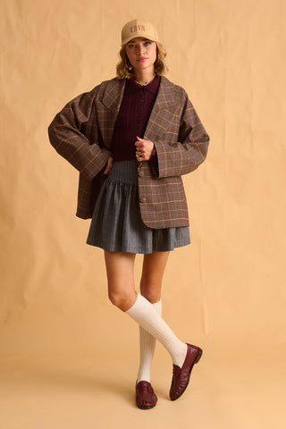 karavan clothing fashion fall winter 25 homecoming krvn collection yuna mini skirt grey