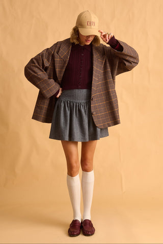 karavan clothing fashion fall winter 25 homecoming krvn collection yuna mini skirt grey