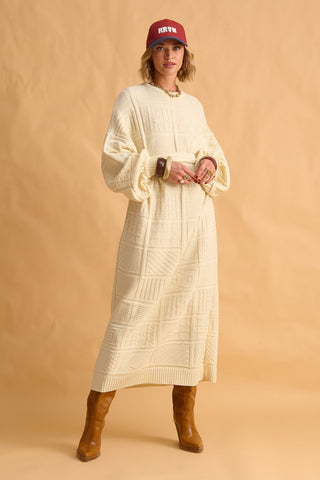 karavan clothing fashion fall winter 25 krvn homecoming collection yvonne knitted dress ivory