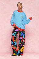 karavan loungewear planet fall winter 26' collection nariz sweater blue lines
