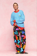 karavan loungewear planet fall winter 26' collection nariz sweater blue lines