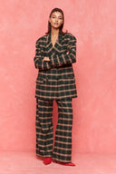 karavan fall winter 26' collection zeynep trousers checked green