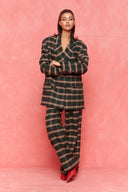 karavan fall winter 26' collection celestia blazer checked green
