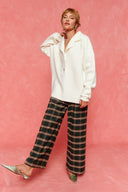 karavan fall winter 26' collection zeynep trousers checked green