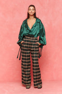karavan fall winter 26' collection zeynep trousers checked green