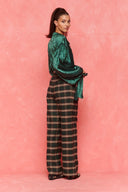 karavan fall winter 26' collection zeynep trousers checked green