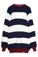karavan fall winter 26' collection adeline knitted pullover blue ivory