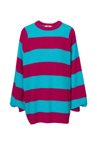 karavan clothing fashion fall winter 25 homecoming collection adeline pullover magenta turquoise stripes