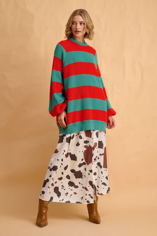 karavan clothing fashion fall winter 25 homecoming collection wesley skirt cow brown