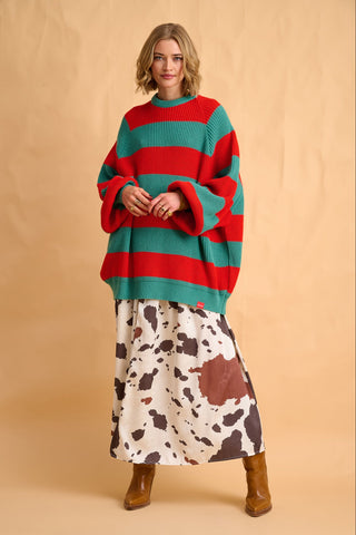 karavan clothing fashion fall winter 25 homecoming collection adeline pullover mint red stripes