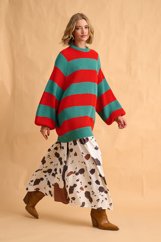 karavan clothing fashion fall winter 25 homecoming collection adeline pullover mint red stripes