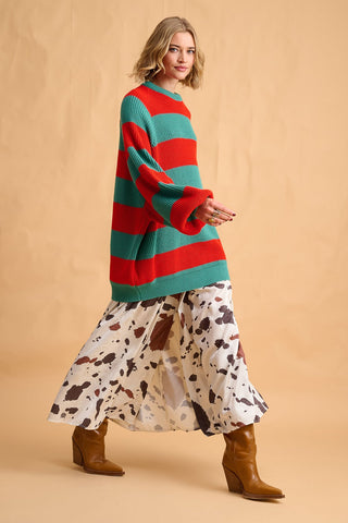 karavan clothing fashion fall winter 25 homecoming collection adeline pullover mint red stripes