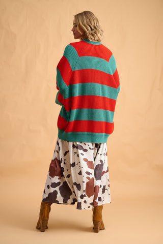 karavan clothing fashion fall winter 25 homecoming collection adeline pullover mint red stripes