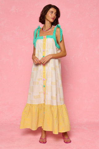 karavan clothing fashion spring summer 26 nai weekendwear collection aelia dress checked yellow