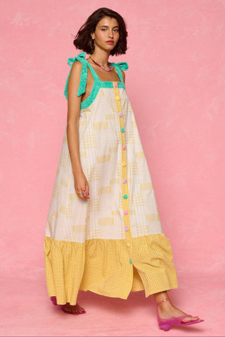 karavan clothing fashion spring summer 26 nai weekendwear collection aelia dress checked yellow
