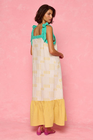 karavan clothing fashion spring summer 26 nai weekendwear collection aelia dress checked yellow