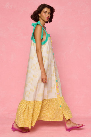 karavan clothing fashion spring summer 26 nai weekendwear collection aelia dress checked yellow
