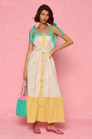 karavan clothing fashion spring summer 26 nai weekendwear collection aelia dress checked yellow