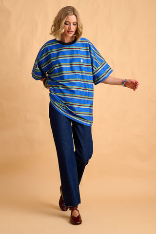 karavan clothing fashion fall winter 25 homecoming collection aggie tee blue stripes