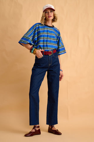 karavan clothing fashion fall winter 25 homecoming collection aggie tee blue stripes