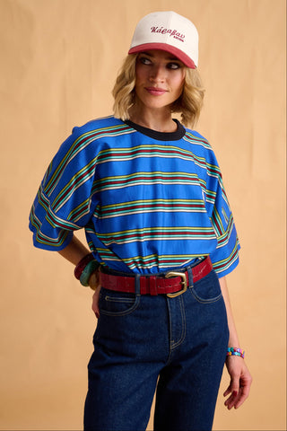 karavan clothing fashion fall winter 25 homecoming collection aggie tee blue stripes