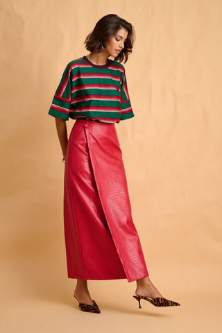 karavan clothing fashion fall winter 25 homecoming collection annie skirt red