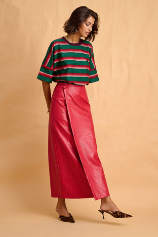 karavan clothing fashion fall winter 25 homecoming collection aggie tee green stripes