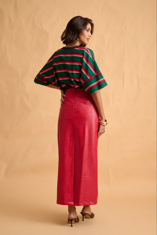 karavan clothing fashion fall winter 25 homecoming collection annie skirt red