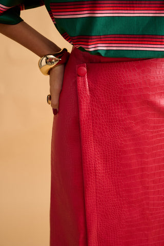 karavan clothing fashion fall winter 25 homecoming collection annie skirt red