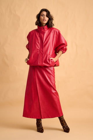 karavan clothing fashion fall winter 25 homecoming collection annie skirt red