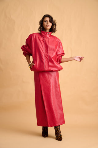 karavan clothing fashion fall winter 25 homecoming collection alize jacket red