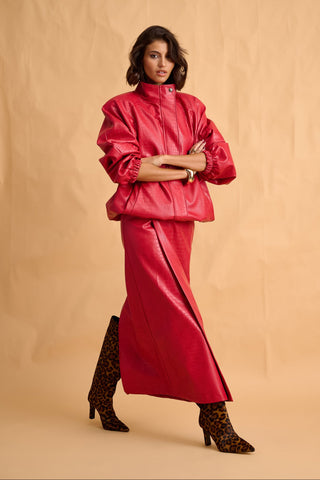 karavan clothing fashion fall winter 25 homecoming collection alize jacket red