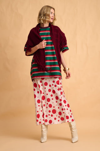 karavan clothing fashion fall winter 25 homecoming collection eloise skirt ivory polka red