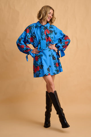 karavan clothing fashion fall winter 25 homecoming collection agnes mini dress floral blue