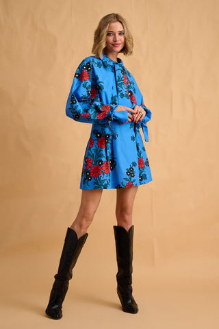 karavan clothing fashion fall winter 25 homecoming collection agnes mini dress floral blue