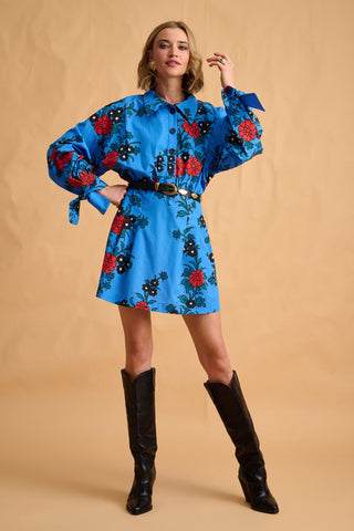 karavan clothing fashion fall winter 25 homecoming collection agnes mini dress floral blue