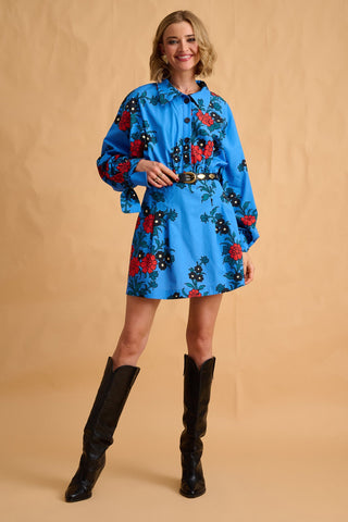karavan clothing fashion fall winter 25 homecoming collection agnes mini dress floral blue