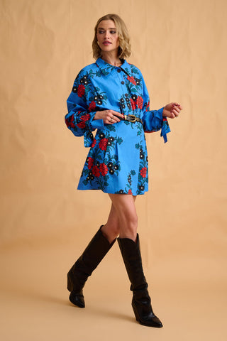 karavan clothing fashion fall winter 25 homecoming collection agnes mini dress floral blue
