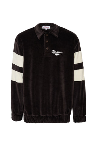 karavan clothing fashion fall winter 25 homecoming men collection albert polo sweater brown ivory