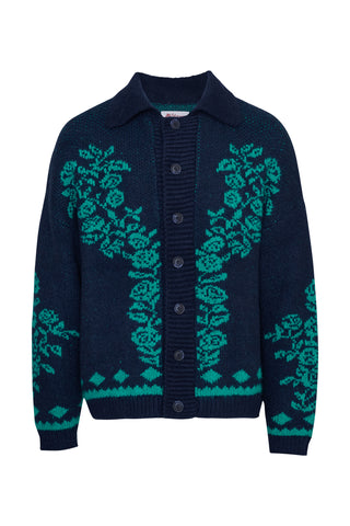 karavan clothing fashion fall winter 25 homecoming men collection alexander knitted cardigan green blue