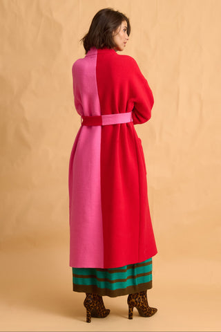 karavan clothing fashion fall winter 25 homecoming collection cameron knitted coat pink red
