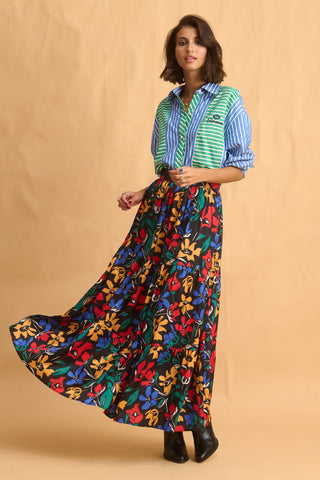 karavan clothing fashion fall winter 25 homecoming collection leona skirt abstract floral black