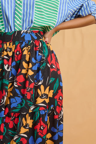 karavan clothing fashion fall winter 25 homecoming collection leona skirt abstract floral black