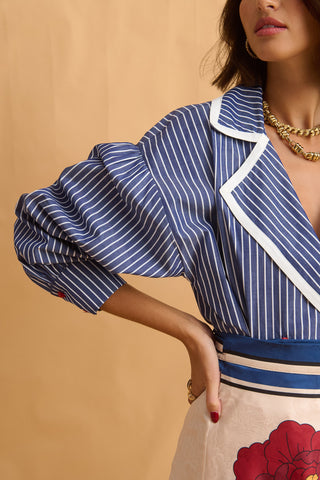 karavan clothing fashion fall winter 25 homecoming collection anais shirt blue stripes