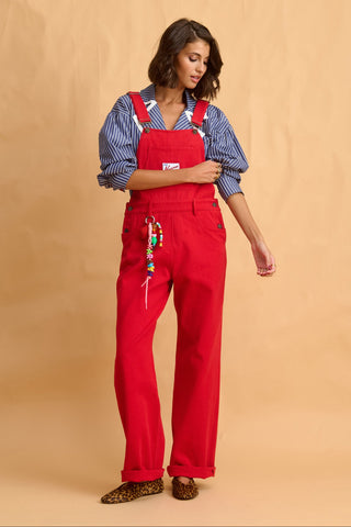 karavan clothing fashion fall winter 25 homecoming collection sloane dungarees red