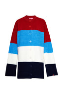 karavan fall winter 26' collection anastasia cardigan blue red white lines