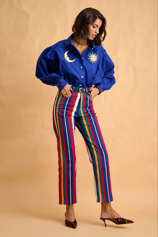 karavan clothing fashion fall winter 25 homecoming collection anastazia trousers multicolor stripes