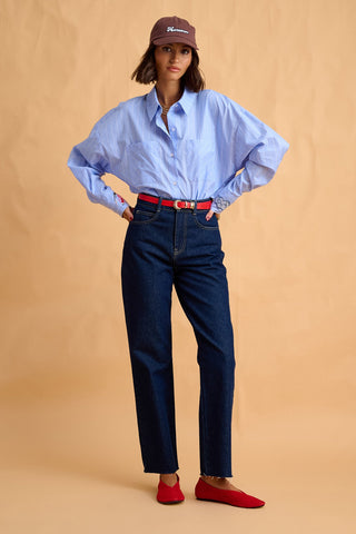 karavan clothing fashion fall winter 25 homecoming collection ariana shirt blue